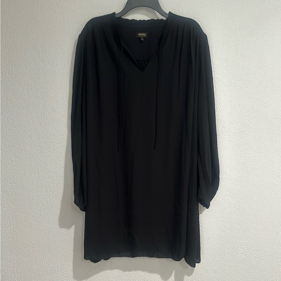 Maree Pour Toi Woman’s Bishop Long Sleeve Black Dress Luxe Plus Size 16 NWT - Picture 5 of 7